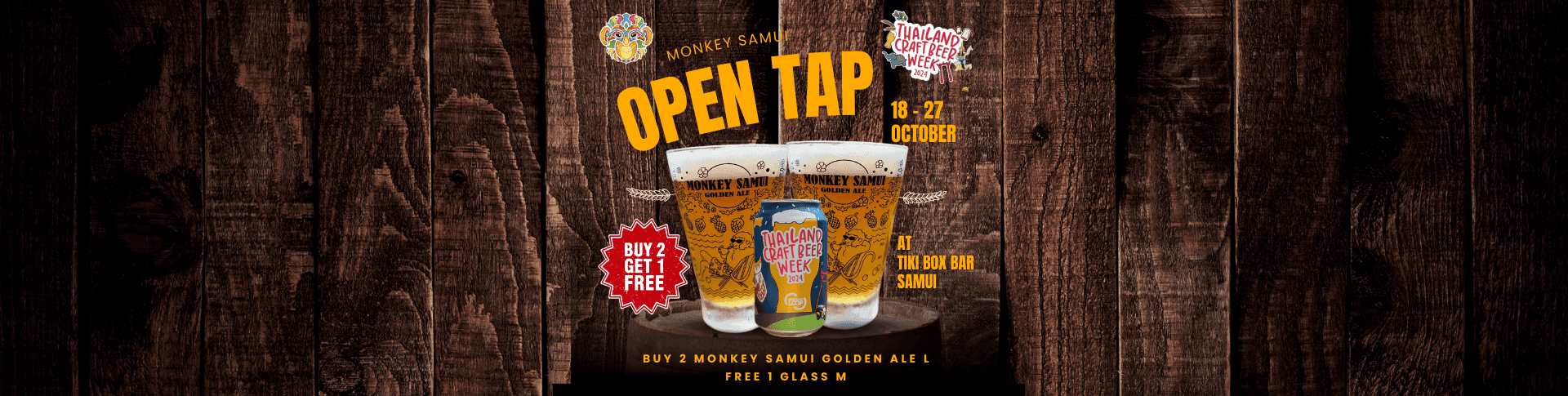 Monkey Samui Golden Ale Open Tab