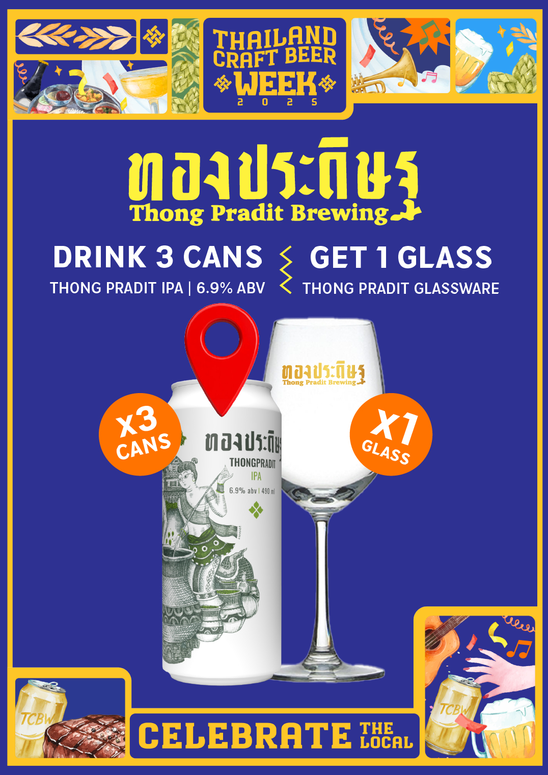 Thong Pradit Brewing Exclusive Glasswares